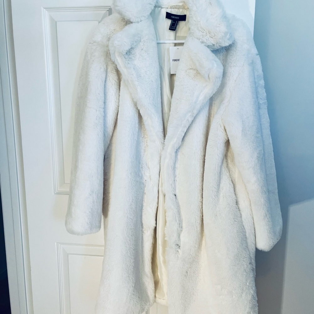 NWT Forever 21 Cream Teddy Jacket